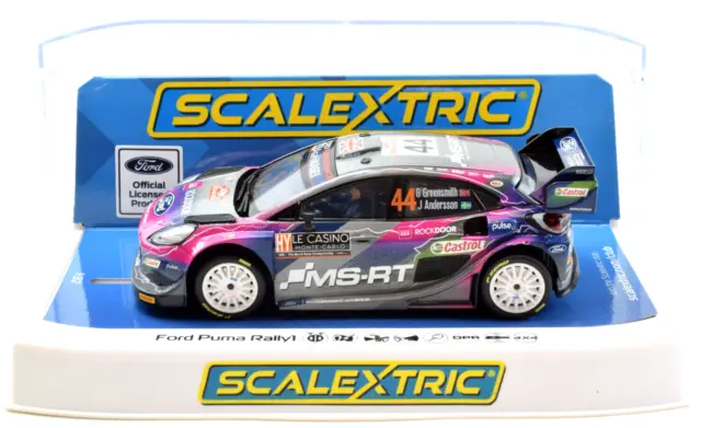 Scalextric "MS-RT" Ford Puma Rally1 4x4 DPR Lights 1/32 Scale Slot Car C4449