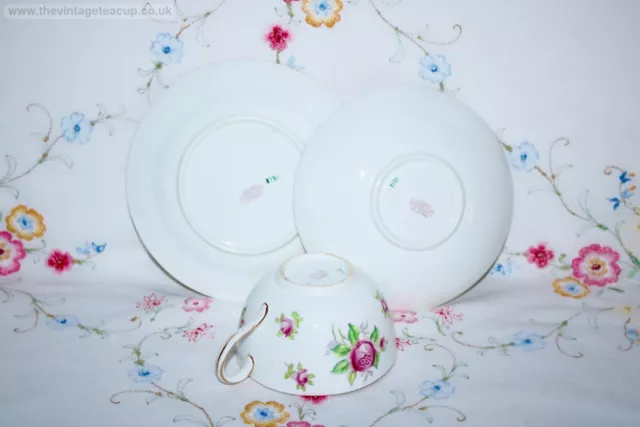 Superb Coalport for Thomas Goode English Roses Bone china Tea Set Trio Cup Plate 3