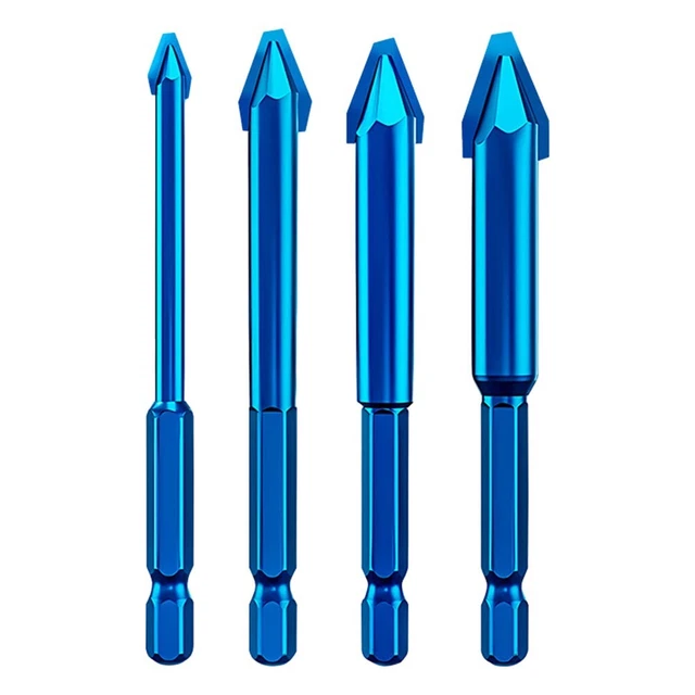 Set 6 Punte Per Fresa Per Legno: 3 A Punta Tonda (Core Box) E 3 A V 90° - Gambo 1/4''
