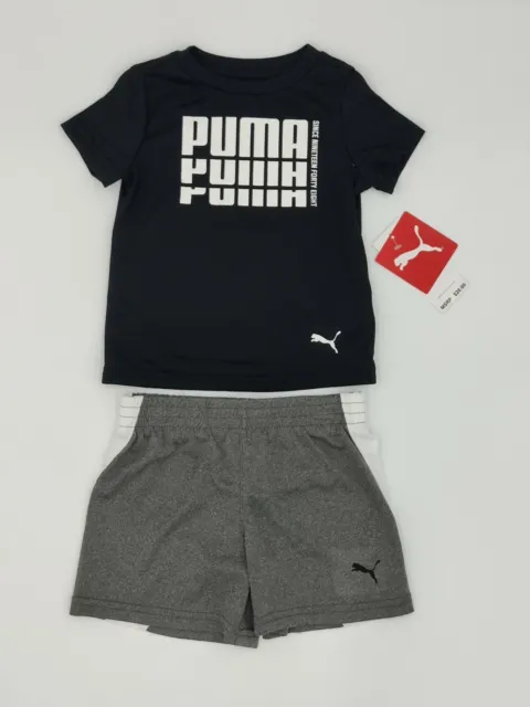 PUMA 2 Piece Set Baby Boys Shirt and Short Set Outfit  (12 Months) 12M