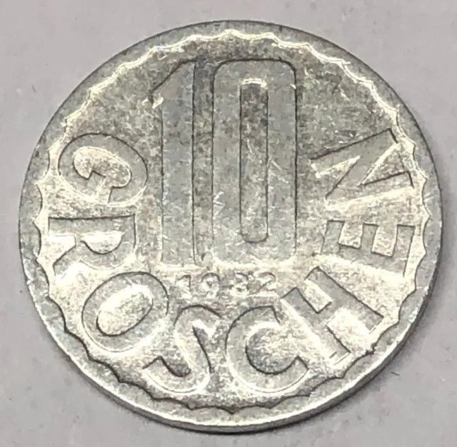 1982 AUSTRIA   10 Groschen-Aluminum-Nice Coin
