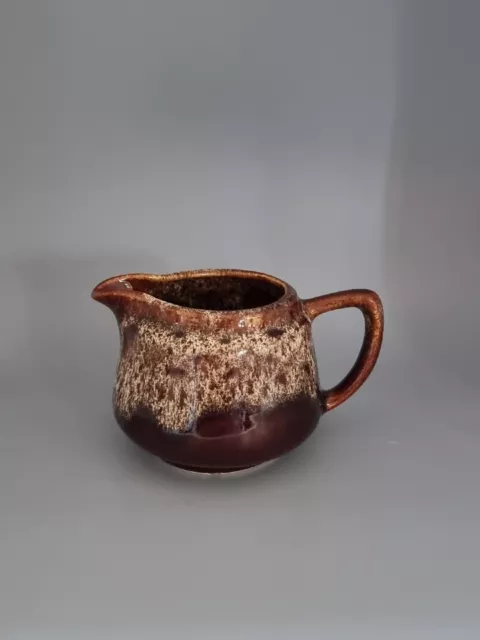 🌟Vintage Lava Honeycomb Effect Brown Fosters Pottery Cornwall Milk Cream Jug 🌟