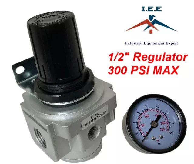 1/2" Air Compressor Regulator with Free Pressure Gauge Replacement