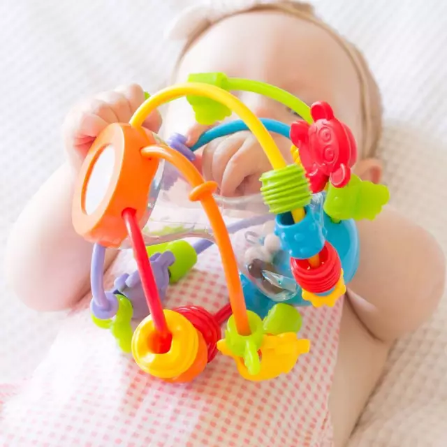 Playgro Play and Learn Ball Rattle Teething Toy Baby Chaser Mirror 6m+ NEW