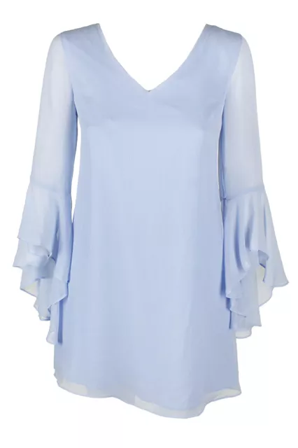 Kensie Luce Blu Angel-Sleeve Lattice-Back Chiffon Tubino 2