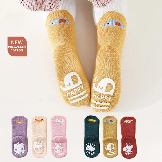 3 paia pantofole antiscivolo bambini bambino bambina ragazzi cotone caldo inverno
