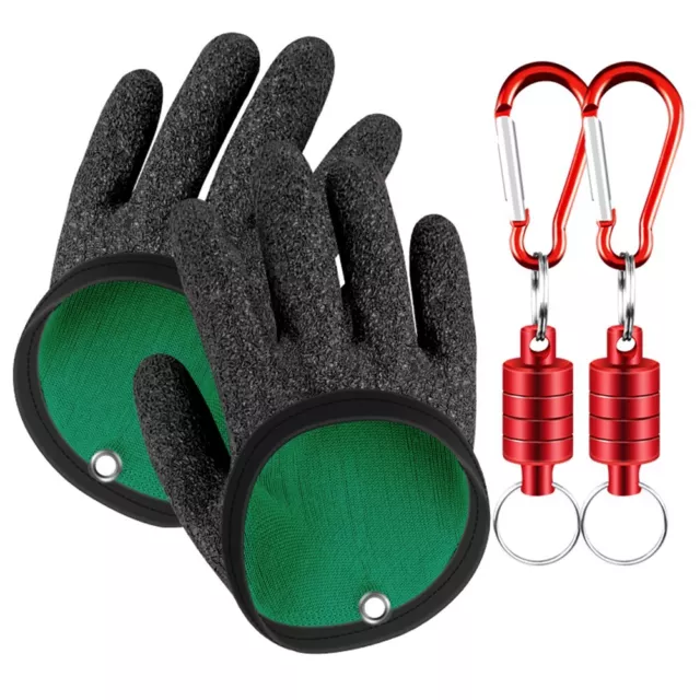 Latex Fishing Gloves with Magnetic Release Protect Hands from Hooks Scales