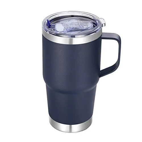 20 oz Stainless Steel Tumbler with Handle Metal Insulated Coffee Travel Mug with
