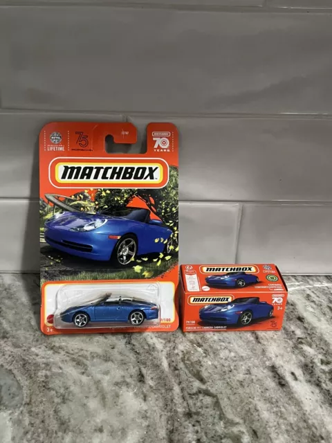 2023 Matchbox #79 Porsche 911 Carrera Cabriolet BLUE METALLIC + Powergrab NEW