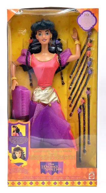 1996 Disney's Hunchback Magic Braids Esmeralda 45cm Puppe / NrfB / Mattel 16001