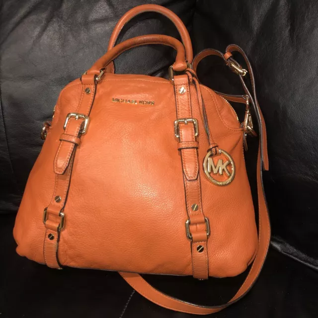 Michael Kors Bedford Belted Orange Tangerine Satchel Bag