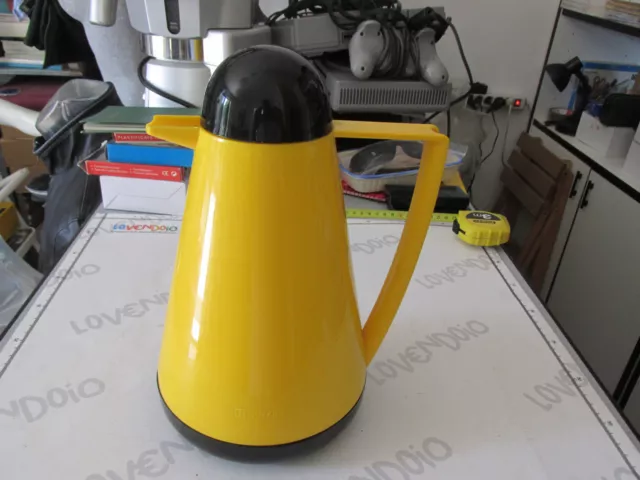 Jarra Frasco de Vacío Amarillo Negro Retro ’Vintage Diseño Italiano Muy Bonito