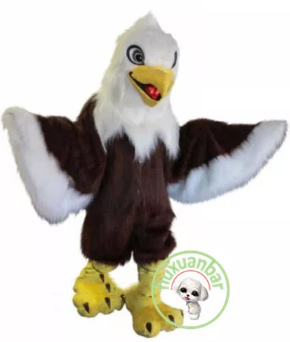 Halloween Long Fur Eagle Mascot Costume Suits Adults Cosplay Party Dress Xmas