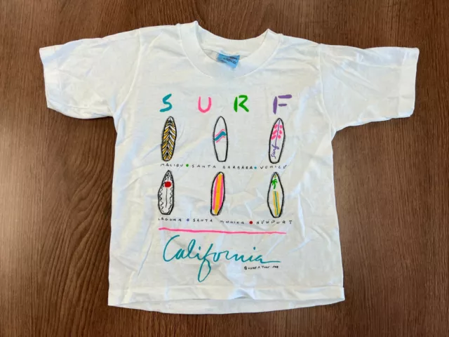 Vintage Surf California T Shirt S Luke A Tuke 1988 Deadstock Nos Single Stitch