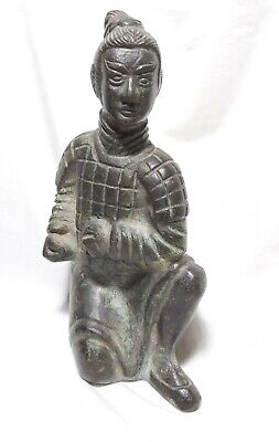 Old Chinese Bronze Warriors Statue H22cm
