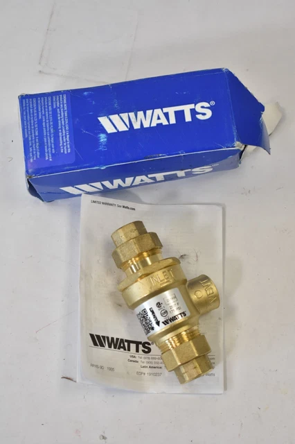 Watts 1/2" Backflow Preventer w Atmospheric Vent Brass 9DM3-S 175 PSI 250°