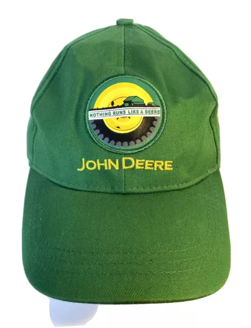 JOHN DEERE Adjustable Hat Cap "Nothing Runs Like A Deere" Small / Medium Green