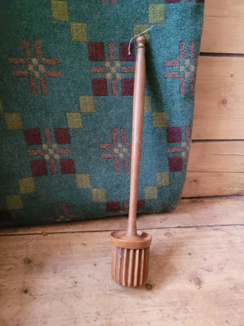 Treen Antique Turned Carved Fruit chocolate whisk