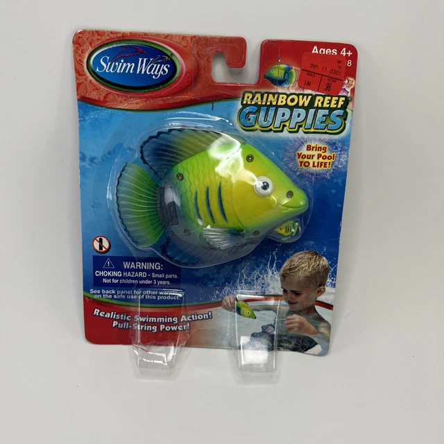 SWIM WAYS RAINBOW Reef Guppies Swimming Action Pool Fish Toy Blue Green