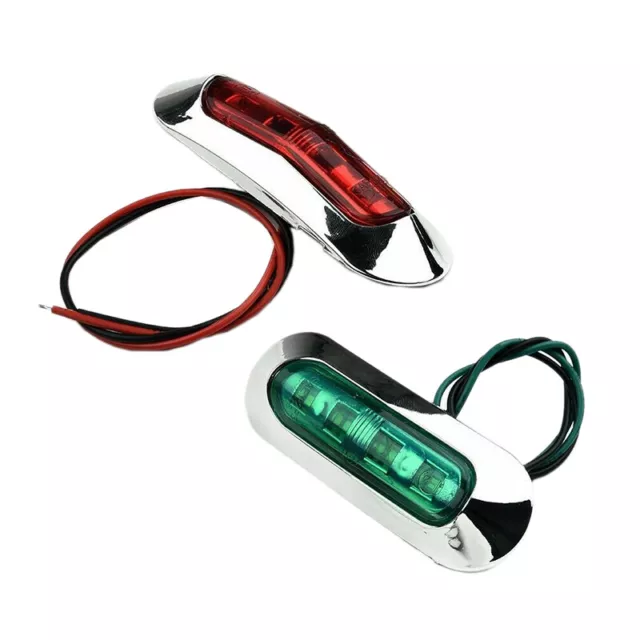 2pcs Waterproof Boat Marine Red Green Navigation LED Lights Stern Lights