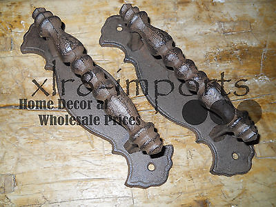 2 HUGE Cast Iron Antique Style FANCY Barn Handle, Gate Pull, Shed Door Handles