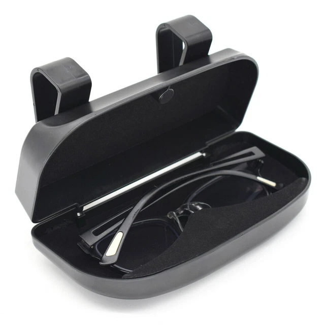 Car Sunglasses Holder ABS Plastic Auto Black Box Card Glasses Organizer
