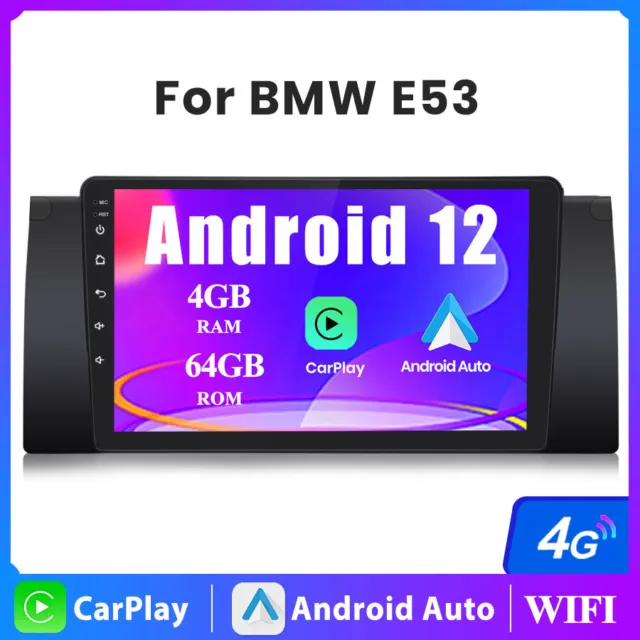 4+64GB For BMW X5 E53 M5 Android 12 Carplay Auto Car GPS Stereo Radio Head Unit