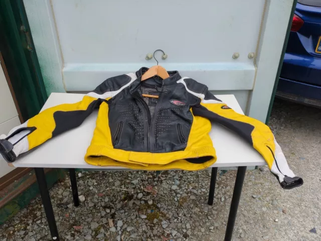 RIOSSI RACING 2 Piece Part Suit Motorbike Leathers Size 44 With Armour 79.00 PicClick UK