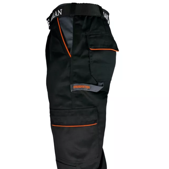 Pantaloni da lavoro neri grigi arancioni pantaloni da vita uomo qualità professionale taglia 46 - 60 2