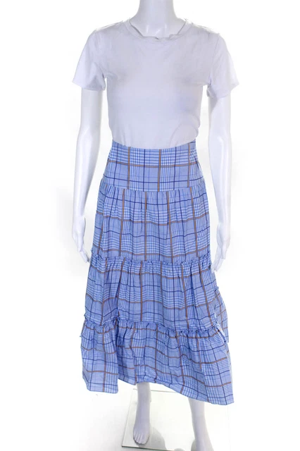 Shoshanna Womens Evie Skirt Blue Yellow Size 12 Shoshanna Womens Evie Skirt Blue Yellow Size 12