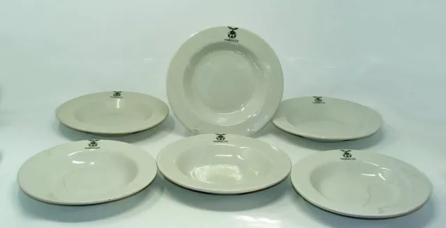 Vintage Set Of 6 Iroquois China Shriner Morocco Temple Soup Bowls**Wow!!