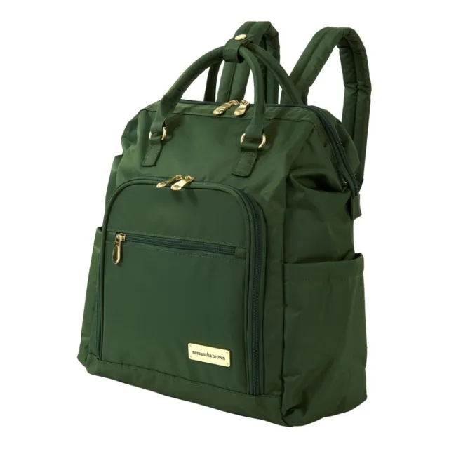Samantha Brown Luggage Nylon Convertible Travel Backpack ~ Green