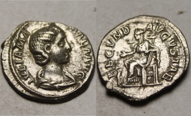 Julia Mamaea Fertility Severus Alexander Rare ancient Roman Silver coin denarius