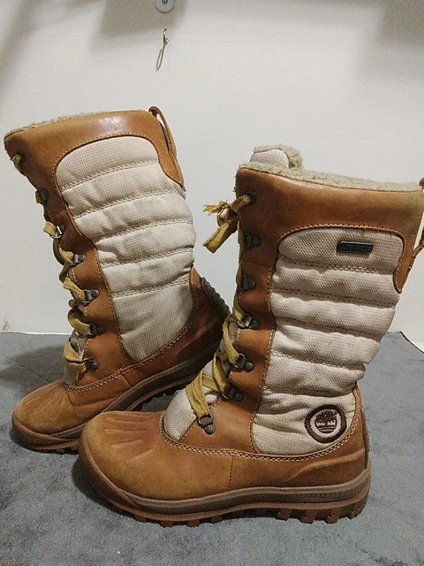 Timberland Waterproof Earth Keepers Mount Holly Duck Snow Boot Women's 6 M Tan