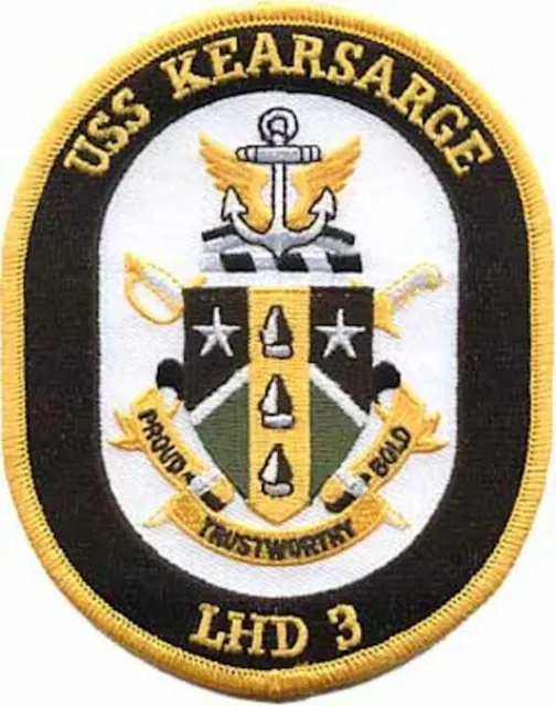 4" Navy Uss Kearsarge Lhd-3 Naval Ship Military Round Embroidered Patch