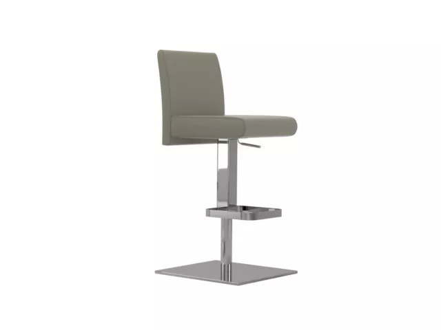Casabianca Modern Vittoria Leather Italian Adjustable Bar Stool in Taupe