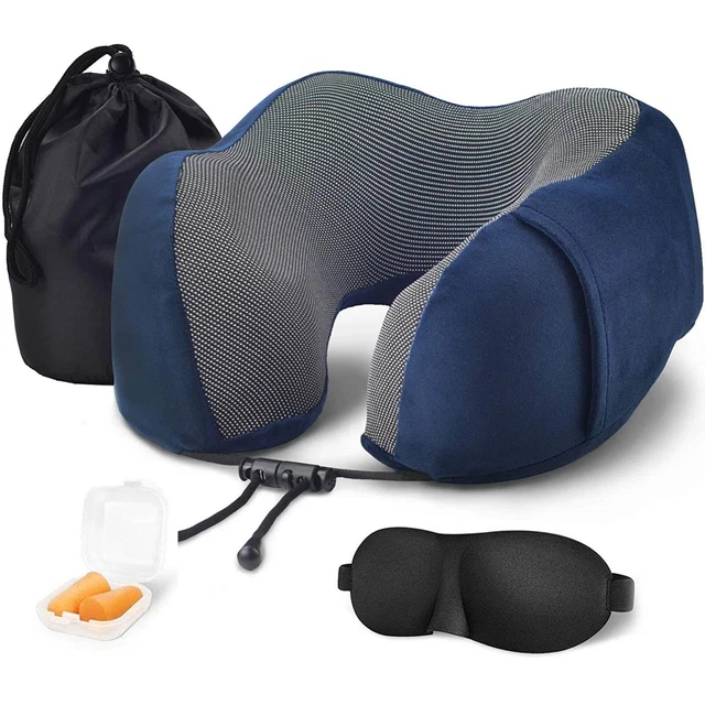Travel Pillow Memory Foam Neck & Head Support Pillow Soft Sleeping Rest Cushion