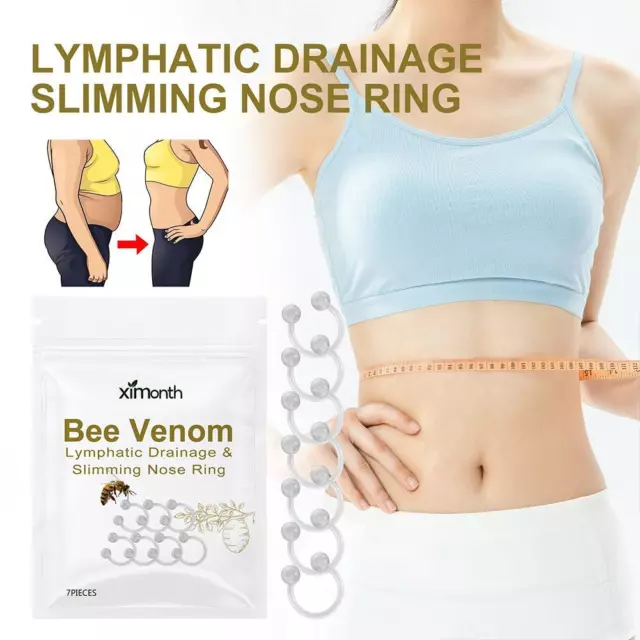7x Bee Venom Body Detox and Purify Nose Ring Lympgtic Drainage Sliming Nose Ring
