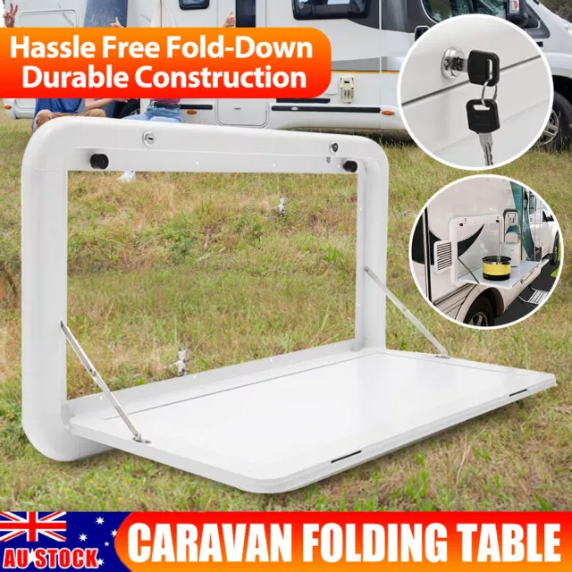 800x450mm Folding Caravan Table Picnic Camping Motorhome RV Locked Aluminum Desk