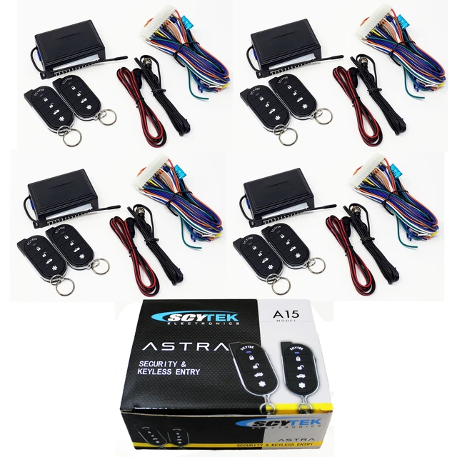 Scytek A15 Keyless Entry Car Alarm Security System, 2 Key Fob 4 Door Locks