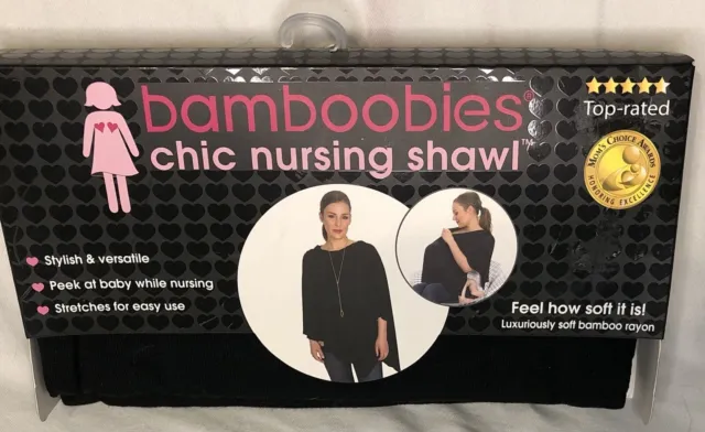 Bamboobies Chic Nursing Shawl for Breastfeeding - Car Seat Cover UP Spf50+ Black