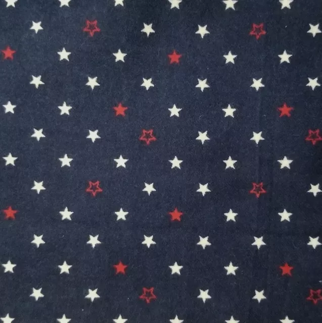 76 Stars on Navy Flannel Hand Cut 6.5" Fabric Squares - 100% Cotton