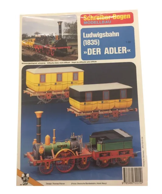 Schreiber-Bogen Modellbau Ludwigsbahn (1835) Der Adler | Papier Modellbausatz