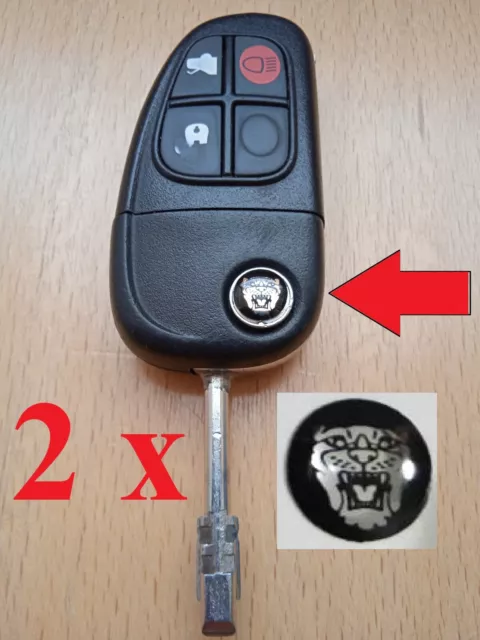 2x LOGO Jaguar key FOB remote emblem badge X S Type XK XK8 XKR XJ XJ8 XJR refr