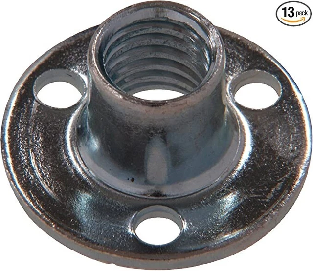 1/4 - 20 x 5/16 x 3/4 Zinc Plated Stainless Steel Brad Hole Tee Nuts 13 pcs
