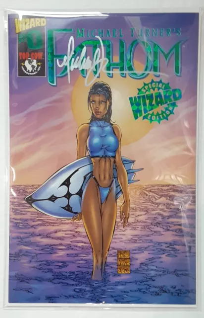 Fathom 0 Michael Turner SIGNED Foil Variant Special Edition Wizard Top Cow 1998
