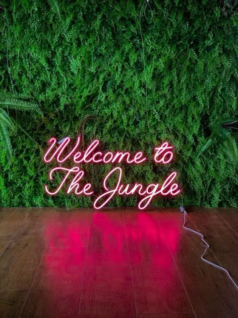Custom LED Neon Sign Light Bespoke Lighting Personalised welcome to the jungle