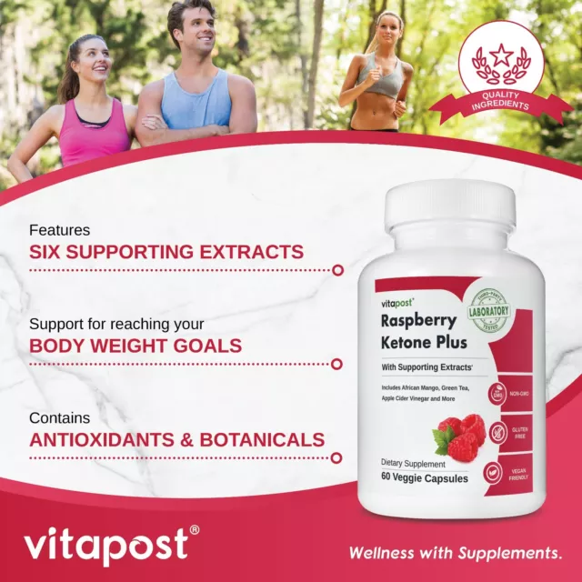 Raspberry Ketone Plus | Supplement with Herbal Extracts, 60 Capsules 3