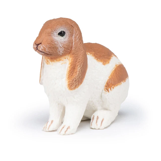 PAPO Farmyard Friends Lop Rabbit Toy Figure, Brown/White (51173)
