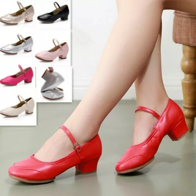 Lady Modern Waltz Salsa Latin Satin Ballroom Tango Heeled Dance Shoes Soft Soles